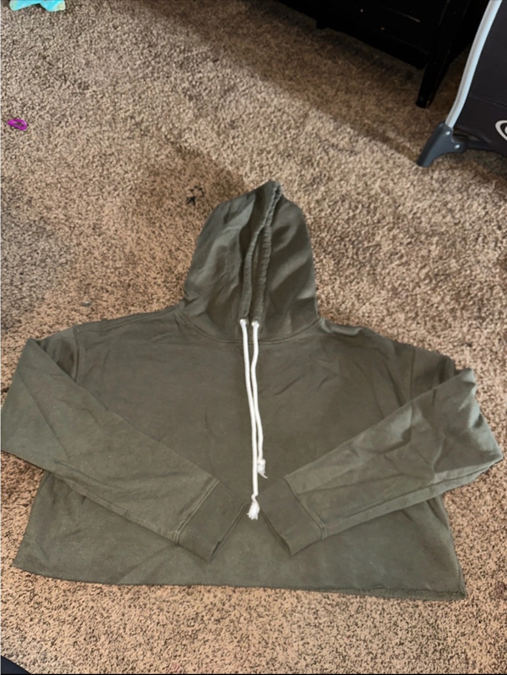 wild fable Olive Green Cropped Hoodie